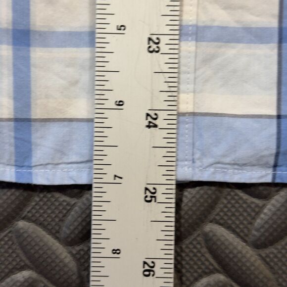 Express Dress Shirt Mens S White Plaid Fitted Comfort Detailed Pockets Button Up - Picture 7 of 7
